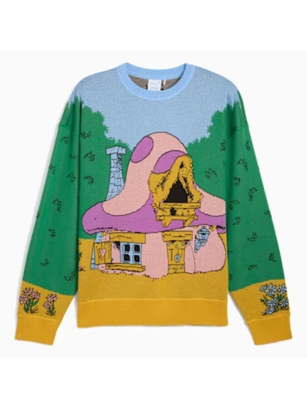 FENTY x PUMA Smurfs Oversized Knit Sweater $190 Rihanna Smurfette Size MEDIUM M - Picture 5 of 9